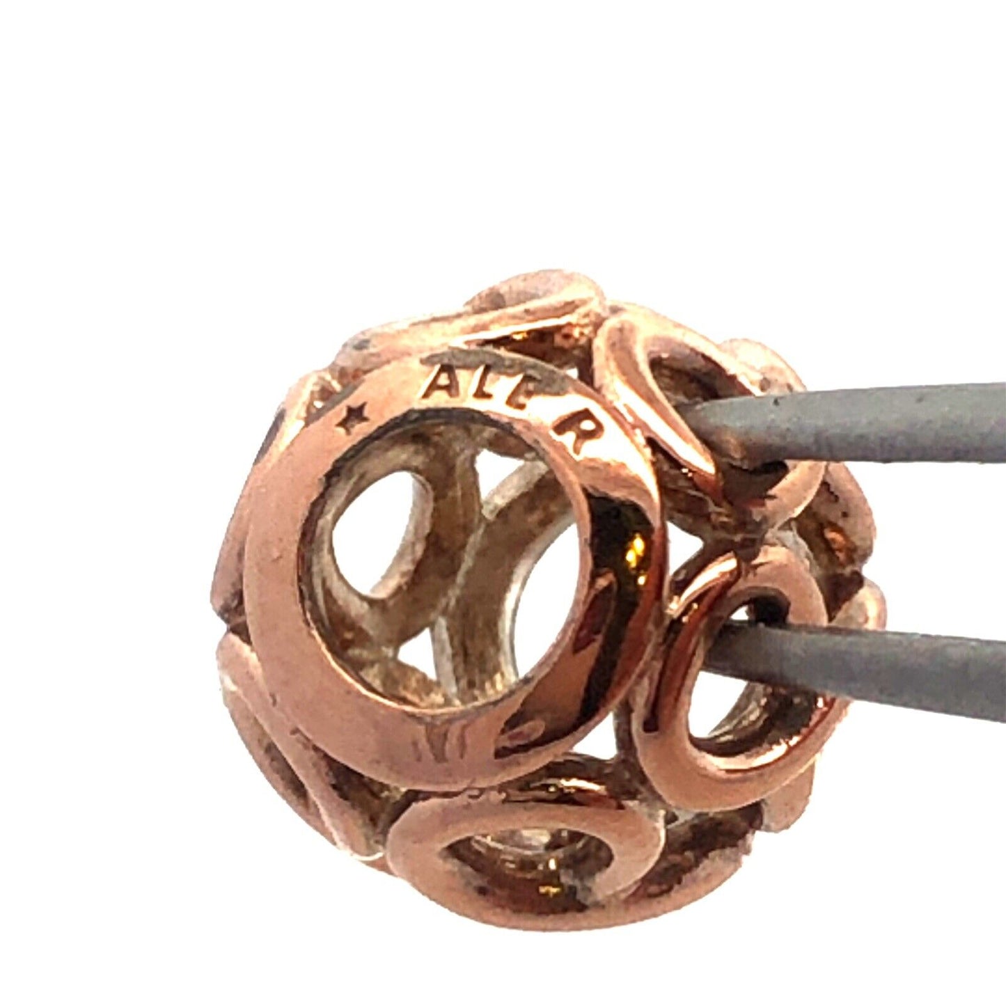 PANDORA ALE 925 Sterling Silver Rose Gold Vermeil Infinite Shine Charm 781872