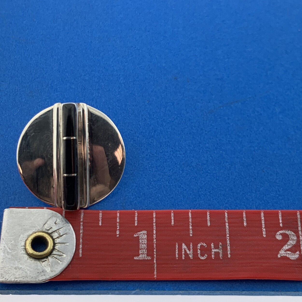 Designer Jeme V 925 Sterling Silver Black Onyx Cabochon Concho Stud Earrings