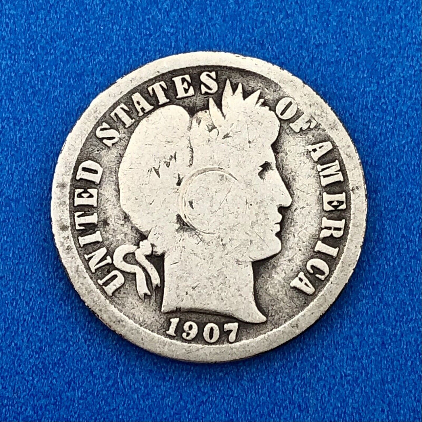 1907 O Barber Silver Dime $.10 Better Rare Scarce Key New Orleans Mint Coin