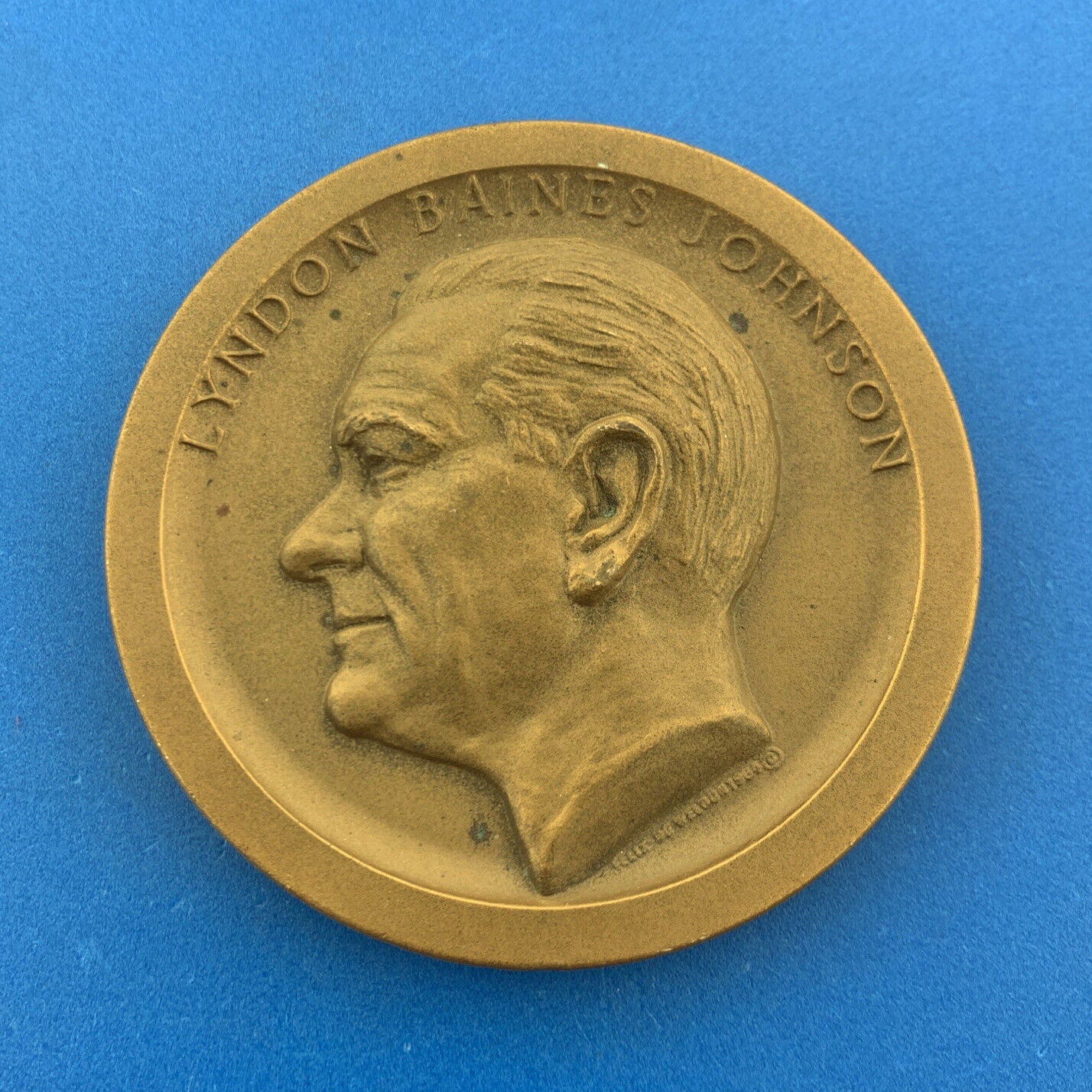 1965 Lyndon Baines Johnson US Treasury Medallic Art Co Bronze Inauguration Medal