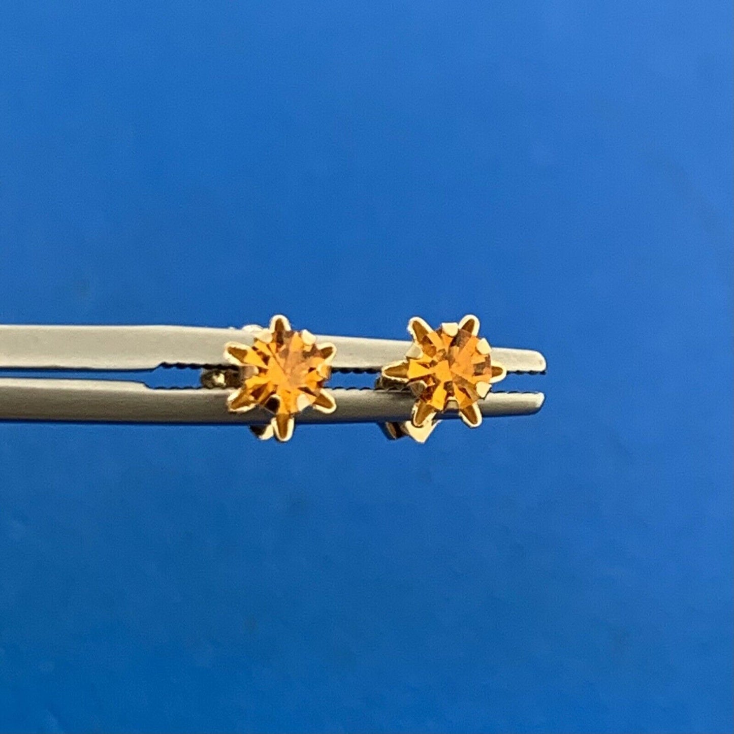 Designer 14K Yellow Gold Round Citrine Starter Stud Earrings