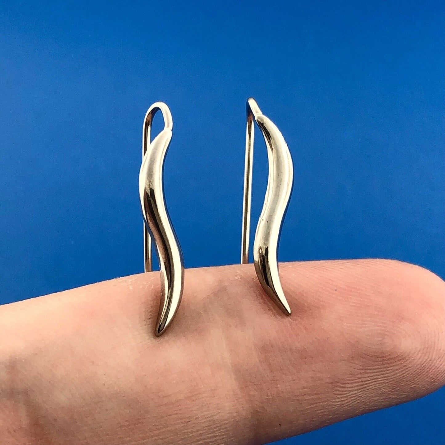Vintage Silpada 925 Sterling Silver Italian Horn Good Luck Earring Slides