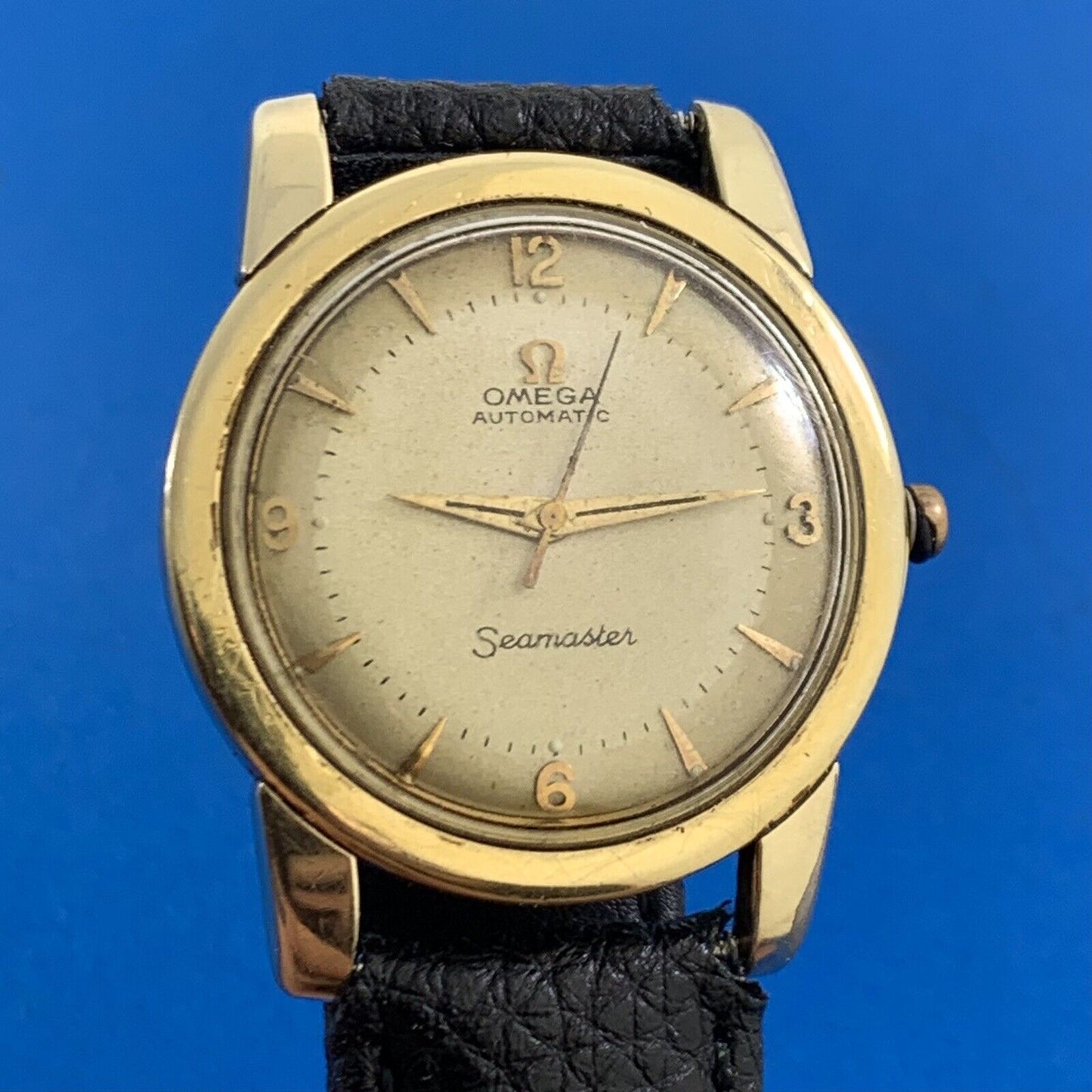 Mid Century Omega Automatic Seamaster Gold Toned Non Working Parts Only Watch