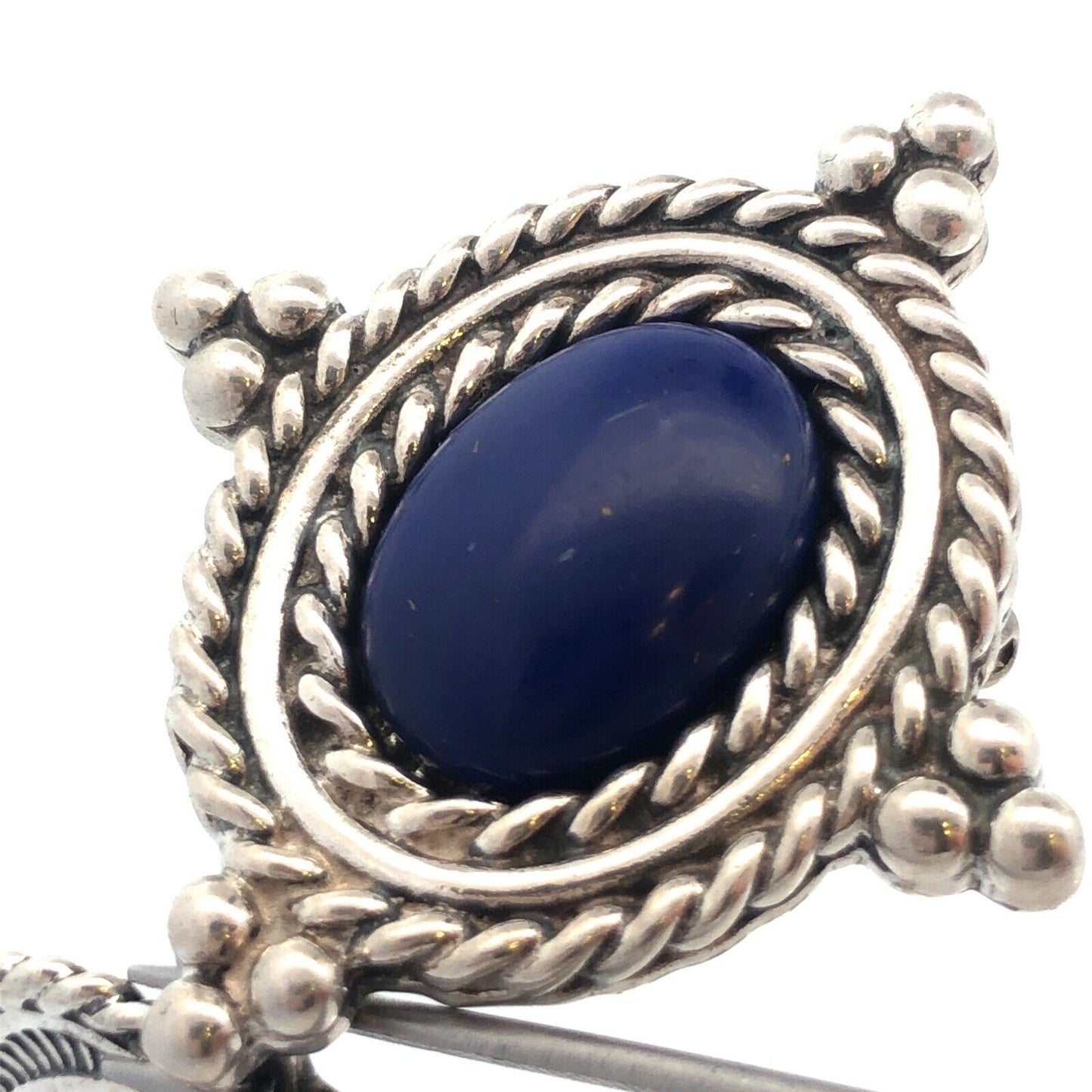 Native American 925 Sterling Silver Lapis Purple Jasper Pendant Brooch