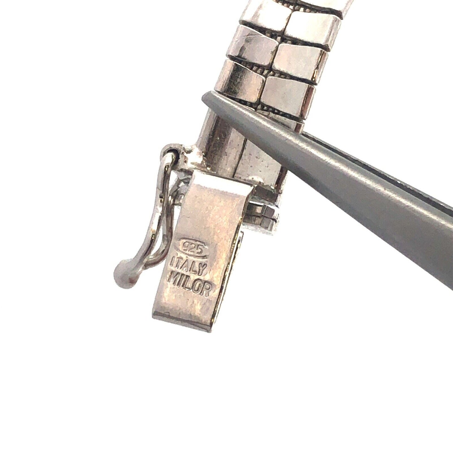 Designer Milor Italy 925 Sterling Silver Brass Two Tone Flat Chain Necklace