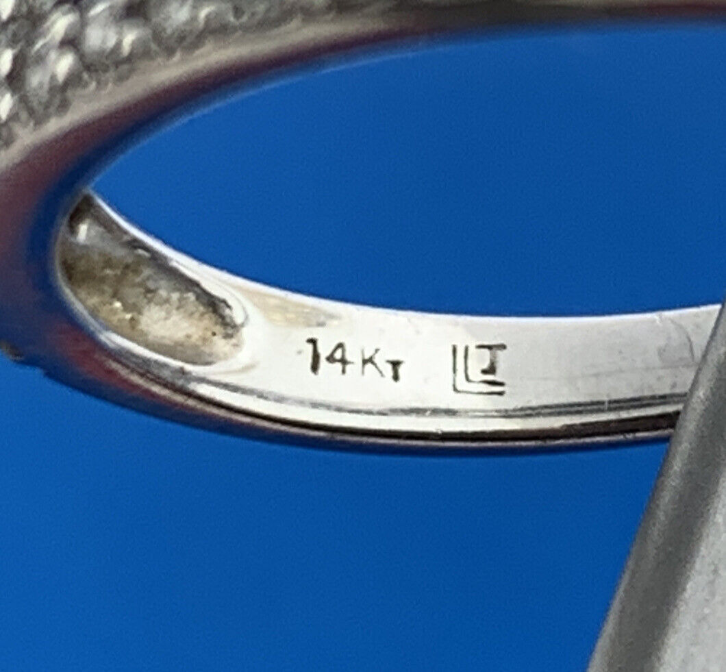 14K White Gold Princess Diamond Solitaire Halo Accented 1.35 TCW Bridal Set