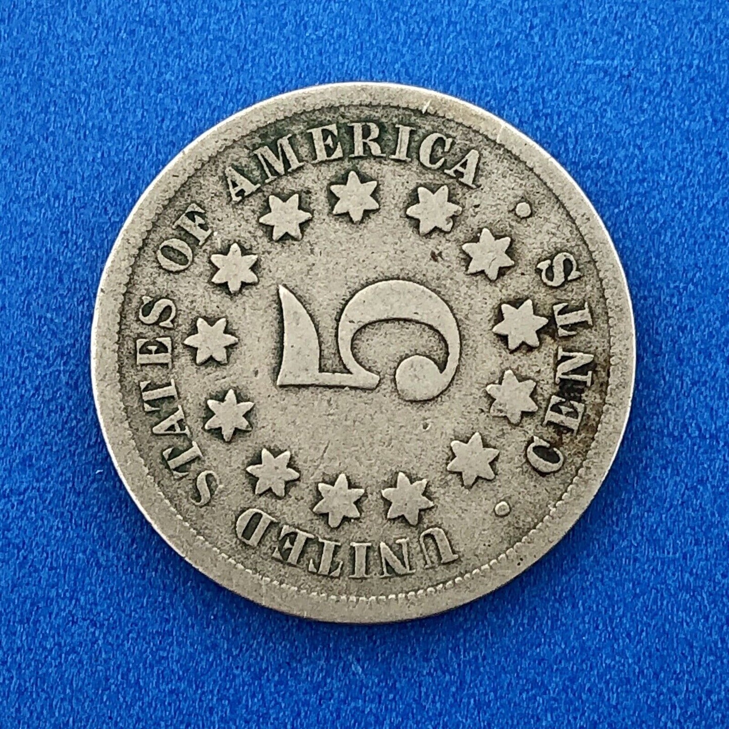 1868 P Shield Nickel Variety 2 Scarce Rare Better Key Philadelphia Mint Coin