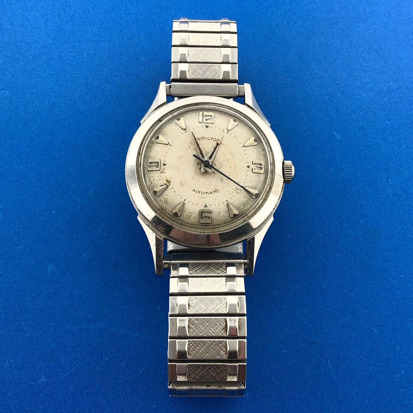Mid Century Hamilton Automatic Mens Stainless Steel 17j Grade 661 Wrist Watch