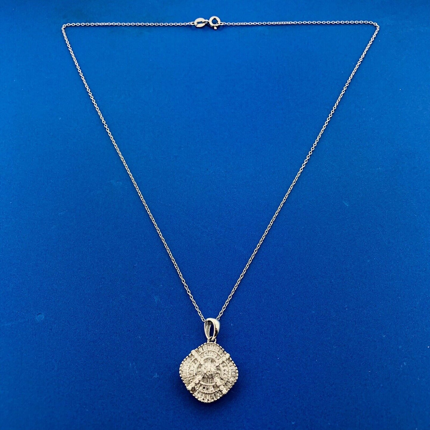 Designer YGI 925 Sterling Silver Diamond Pinwheel Statement Bridal Necklace