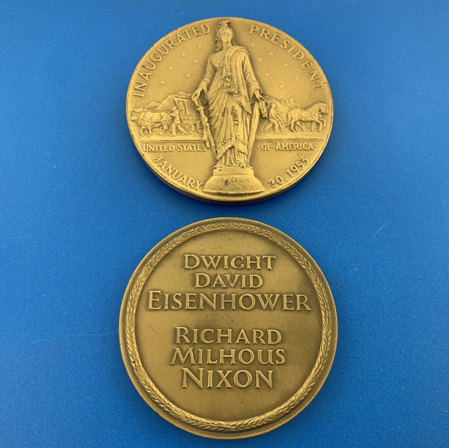 Lot of Two 2 Dwight D. Eisenhower Inauguration Commemorative Bronze Medals
