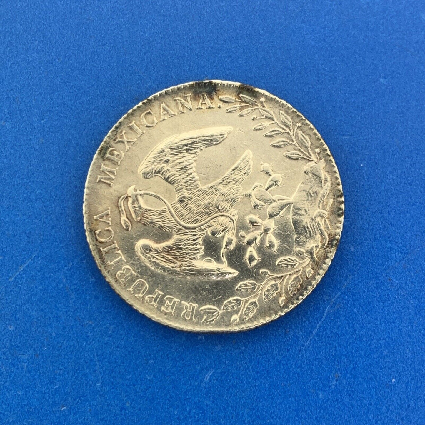 1892 Ga Guadalajara 8 Reales J.S. .903 Silver Mexico Better Date Coin