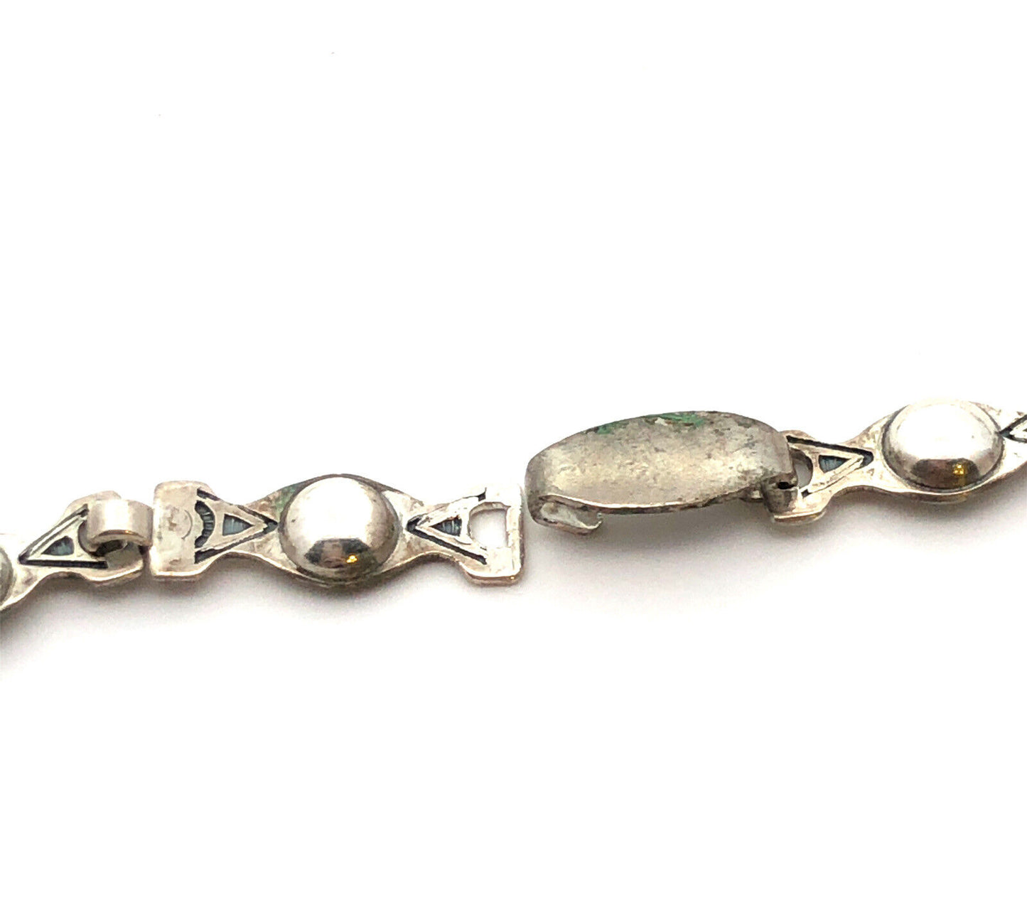 Native American 925 Sterling Silver Concho Turquoise Statement Pendant Necklace