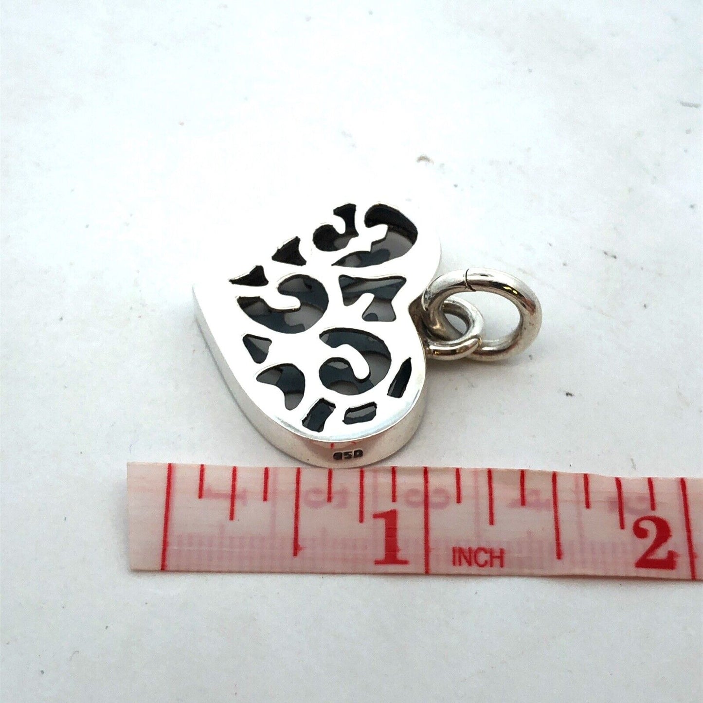 925 Sterling Silver Cut Out 3D Modernist Heart Pendant