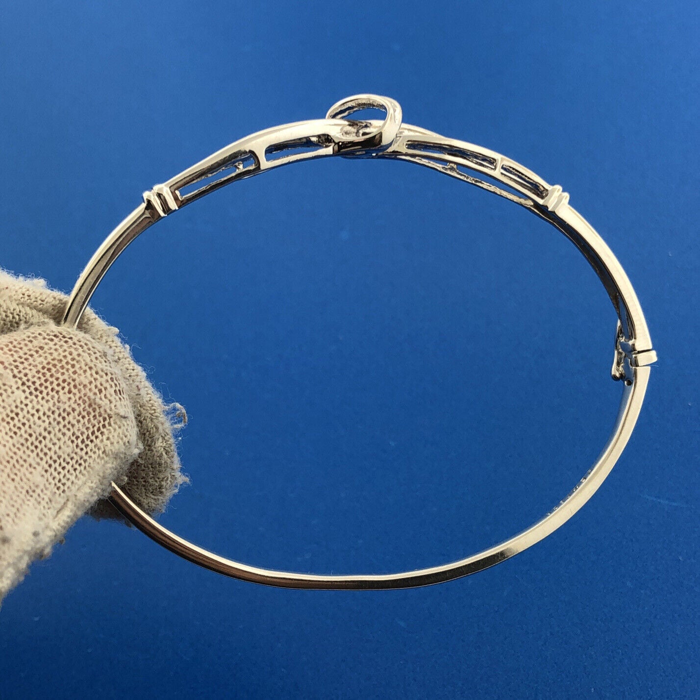 Gordon's Sterling Silver 925 Diamond Bangle Bracelet