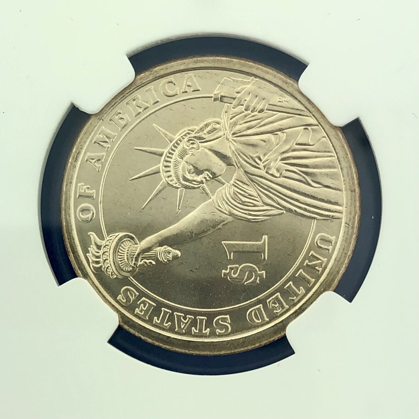 2007 NGC MS65 George Washington Presidential Dollar Missing Edge Lettering Error