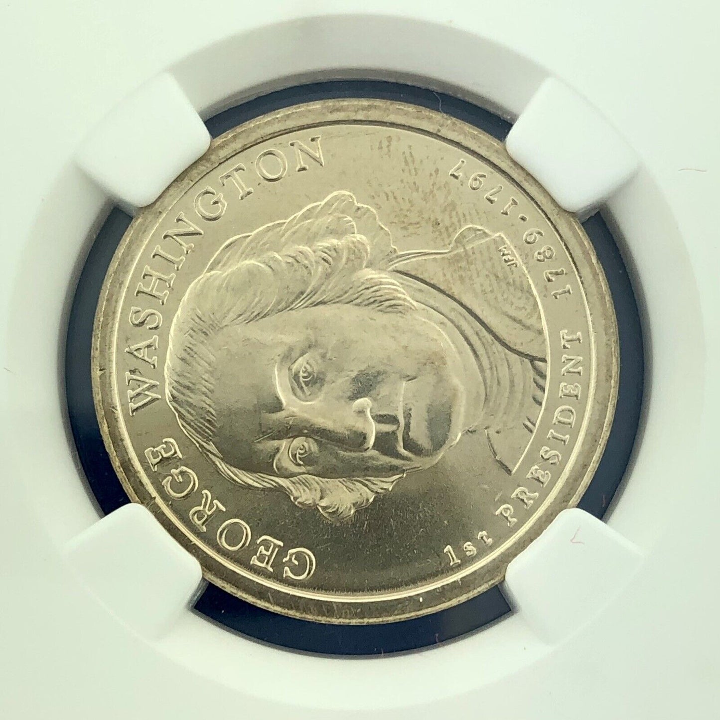 2007 NGC MS65 George Washington Presidential Dollar Missing Edge Lettering Error