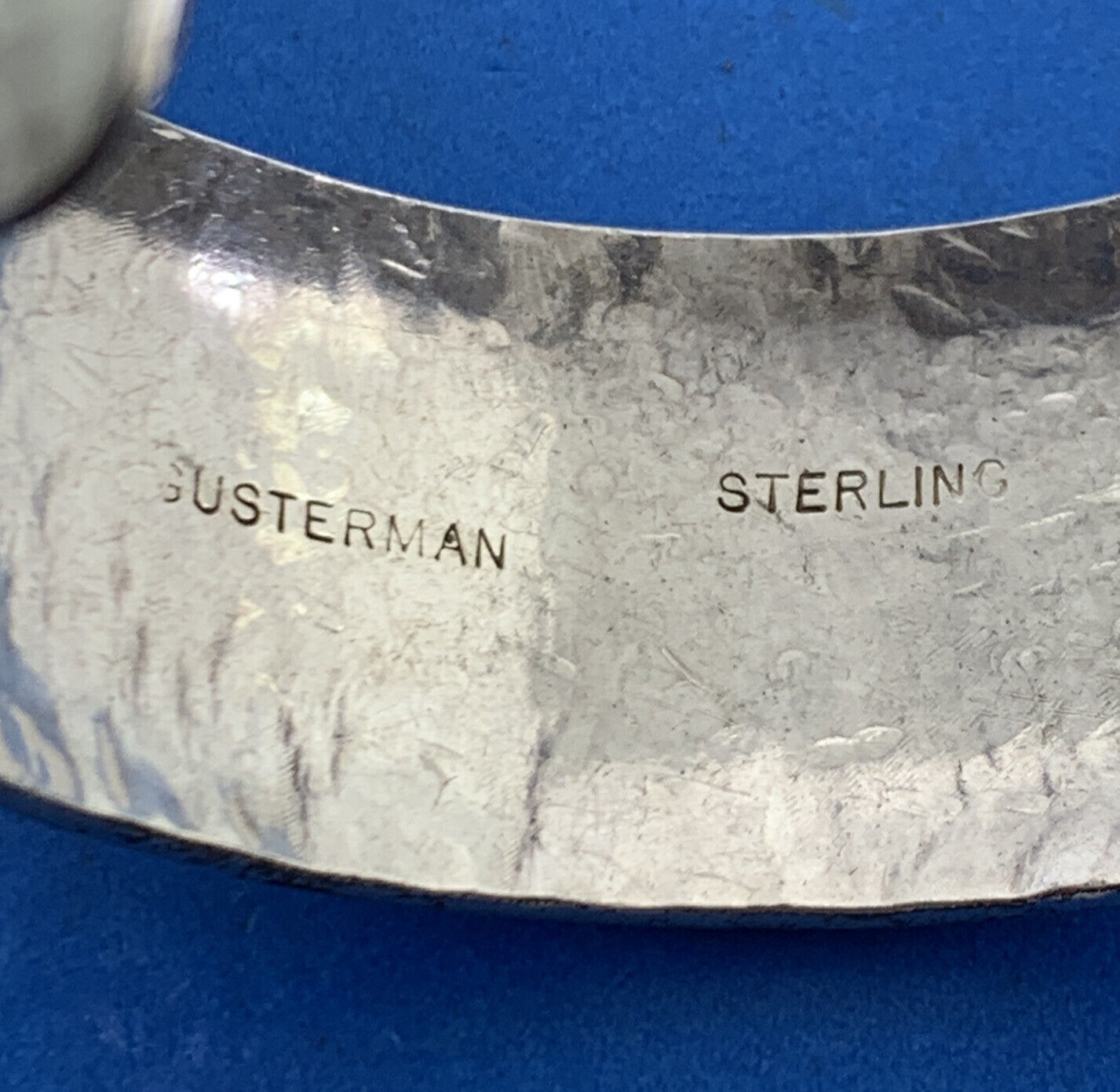 Gusterman Silversmiths Santa Fe 925 Sterling Silver Hammered Cuff Bracelet