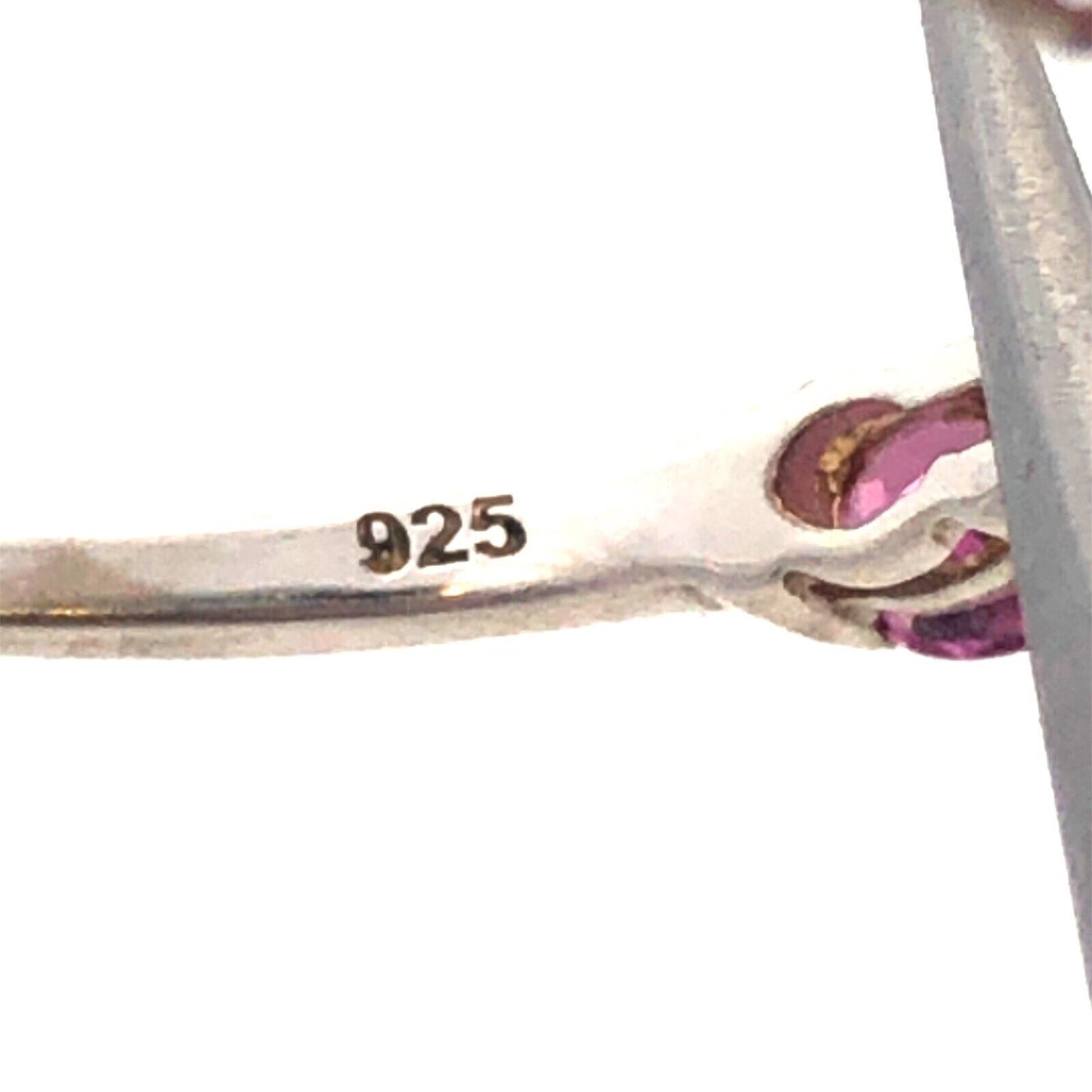 Designer STS 925 Sterling Silver Oval Pink Tourmaline Stackable Band Ring