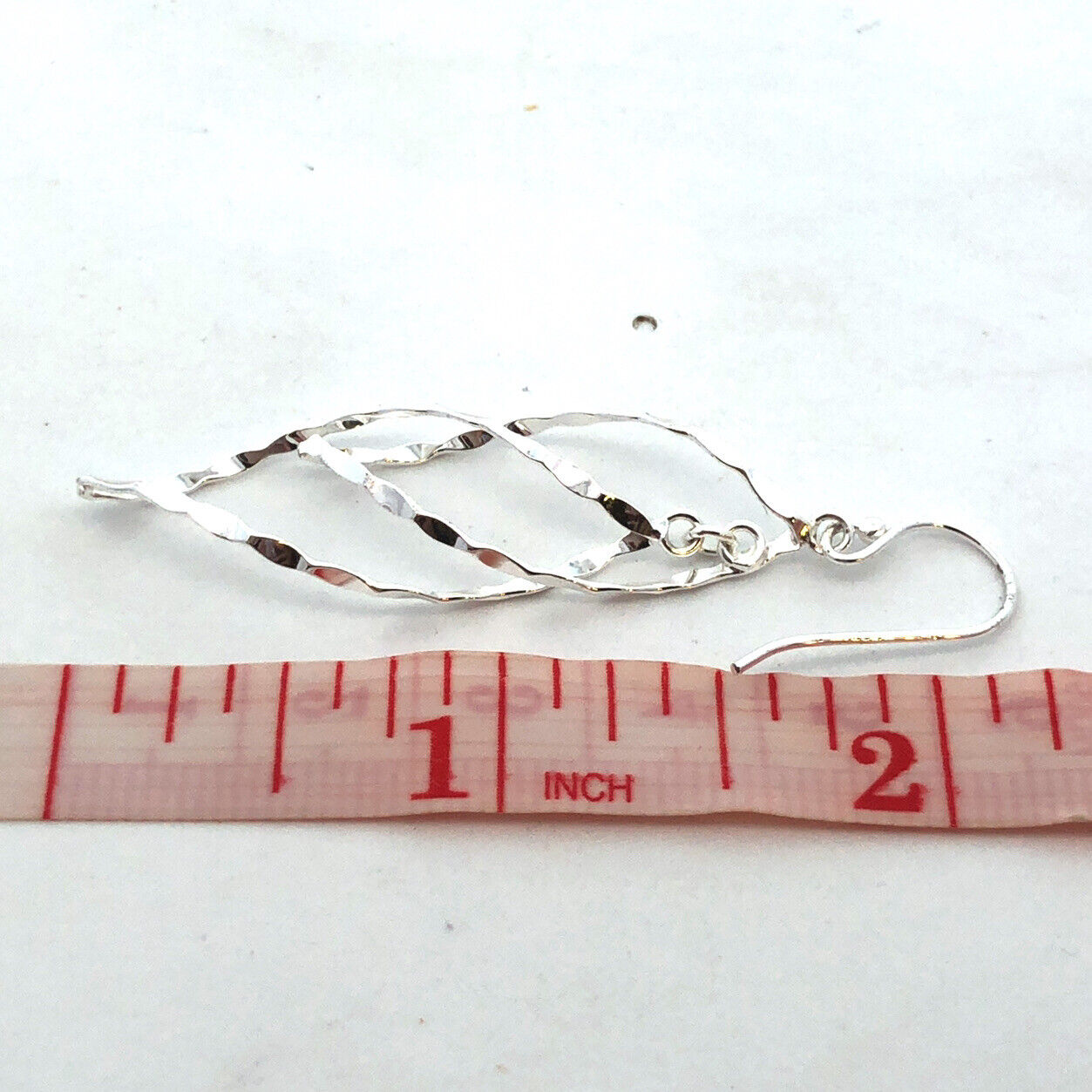 Designer 925 Sterling Silver Hammered Textured Modernist Dangle Earrings