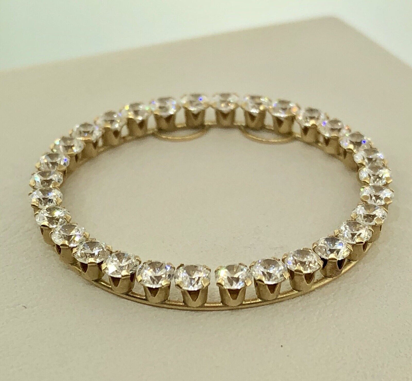Designer 14K Yellow Gold Cubic Zirconia CZ Infinity Eternity Circle Pendant