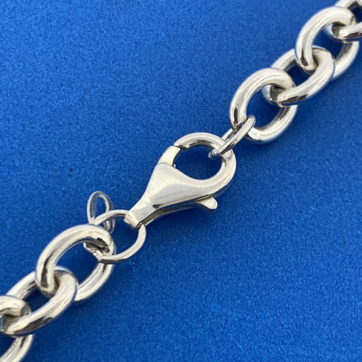 Stunning Sterling Silver 925 Oval & Circle Link Chain 18" Necklace