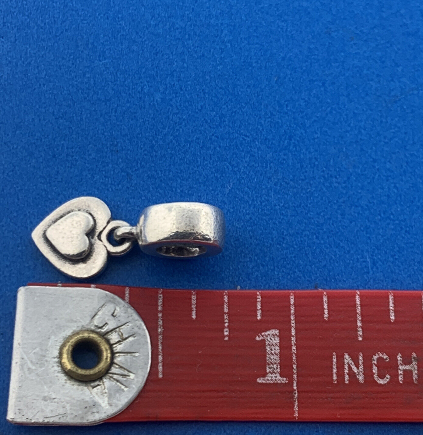 Authentic PANDORA 925 Sterling Silver Double Heart 790373 Slide Bracelet Charm