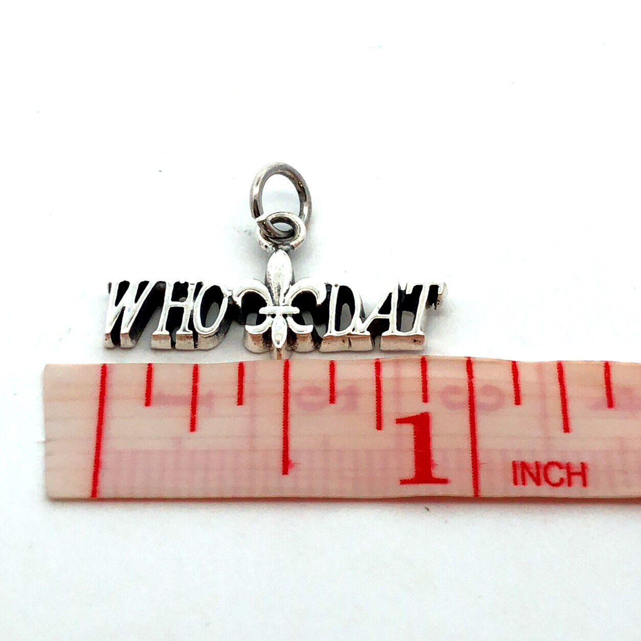 925 Sterling Silver Who Dat Fleur De Lis New Orleans Saints Charm Pendant