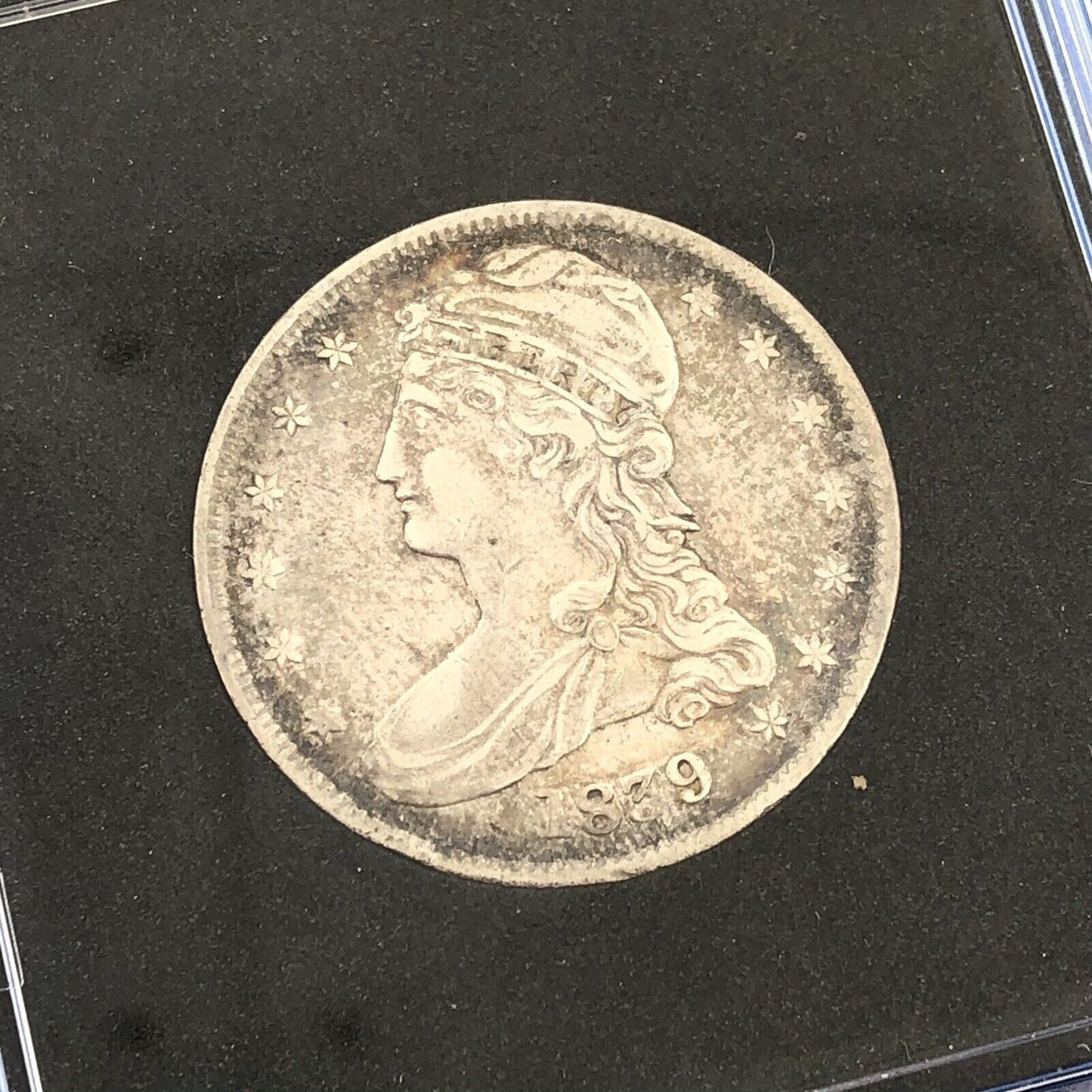 1839 Capped Bust Silver Half Dollar 50c Reeded Edge Ungraded Extra Fine Coin