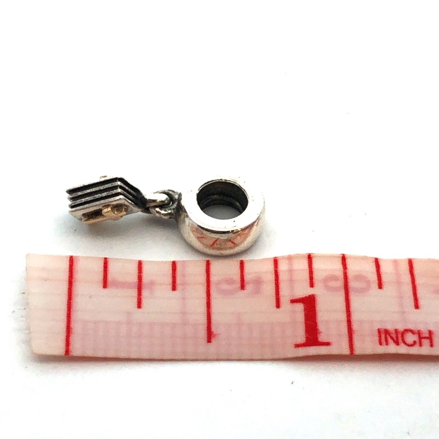 PANDORA Sterling Silver 14K Yellow Gold Bible Dangle 790409 Slide Bracelet Charm