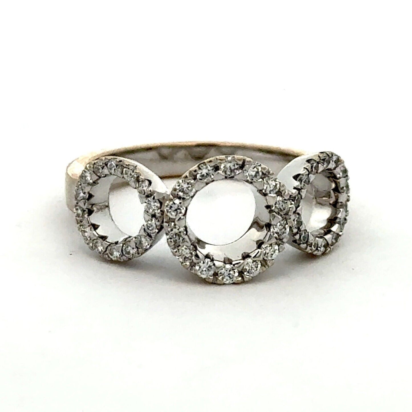 Roberto Coin 18K White Gold Pave Diamond Infinity Circle Ring