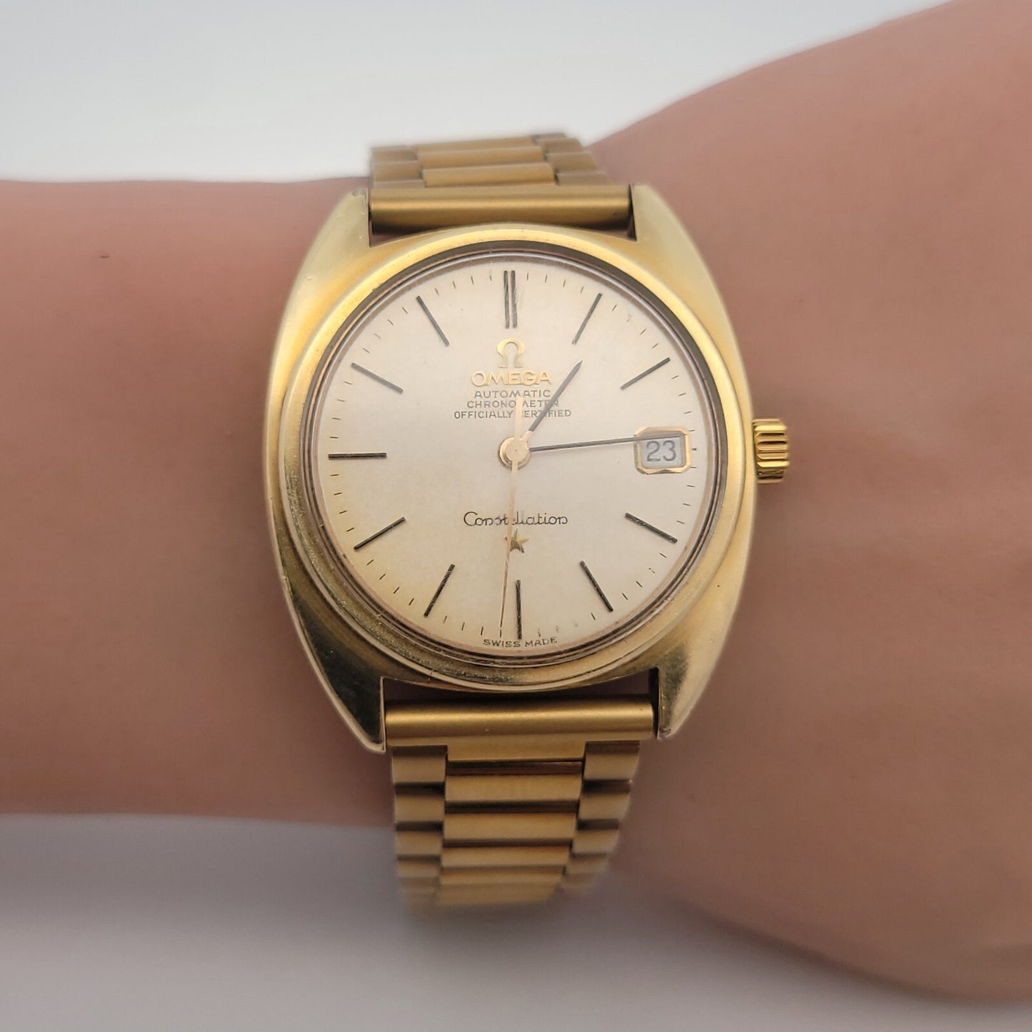 Omega Constellation Automatic Gold-Toned Stainless Men's Watch Ref# 168.017