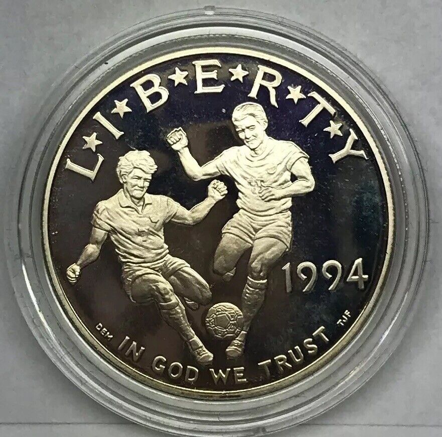 1994 S World Cup USA Commemorative Proof Silver Dollar OMP/COA