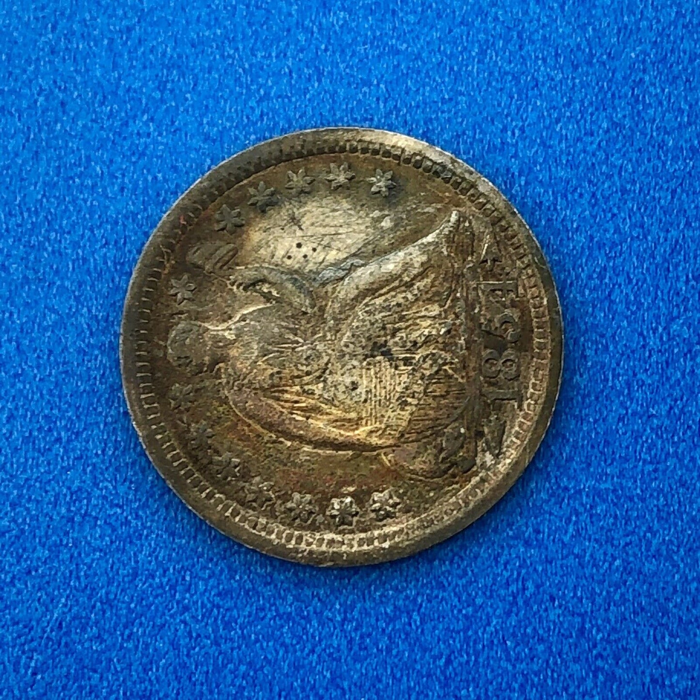 1854 P Silver Seated Half Dime 5c w/Arrows Better Key Nice Toned Type Coin