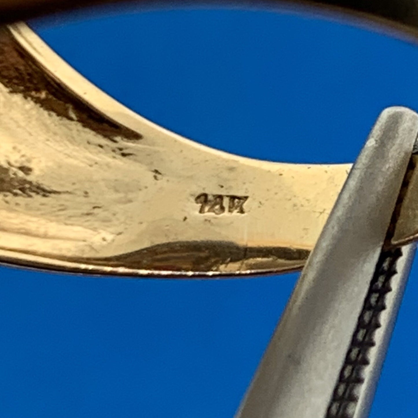 14K Yellow Gold Oval Cushion Cut Smoky Quartz Ruby Accented Statement Ring