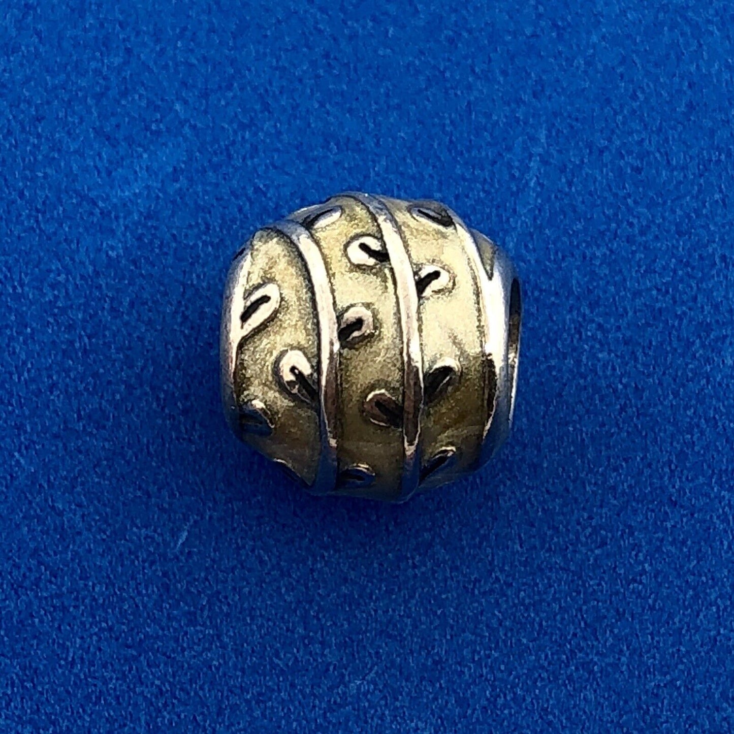 Genuine PANDORA ALE Sterling Silver Beige Enamel Vines Charm 790525EN19 Retired