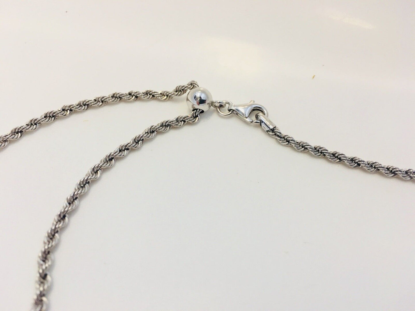 Designer Milor Italy Sterling Silver Twisted Rope Adjustable Lariat Necklace