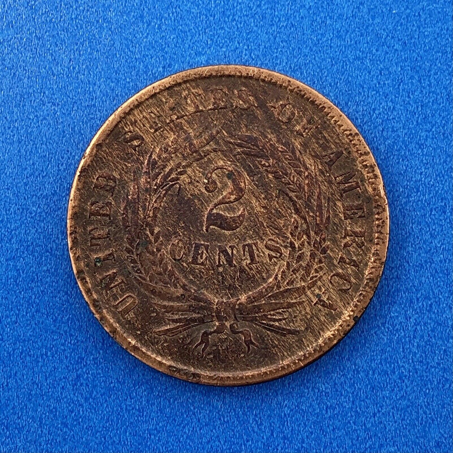 1864 P Bronze Two-Cent Piece Union Shield Large Motto Philadelphia Mint Coin