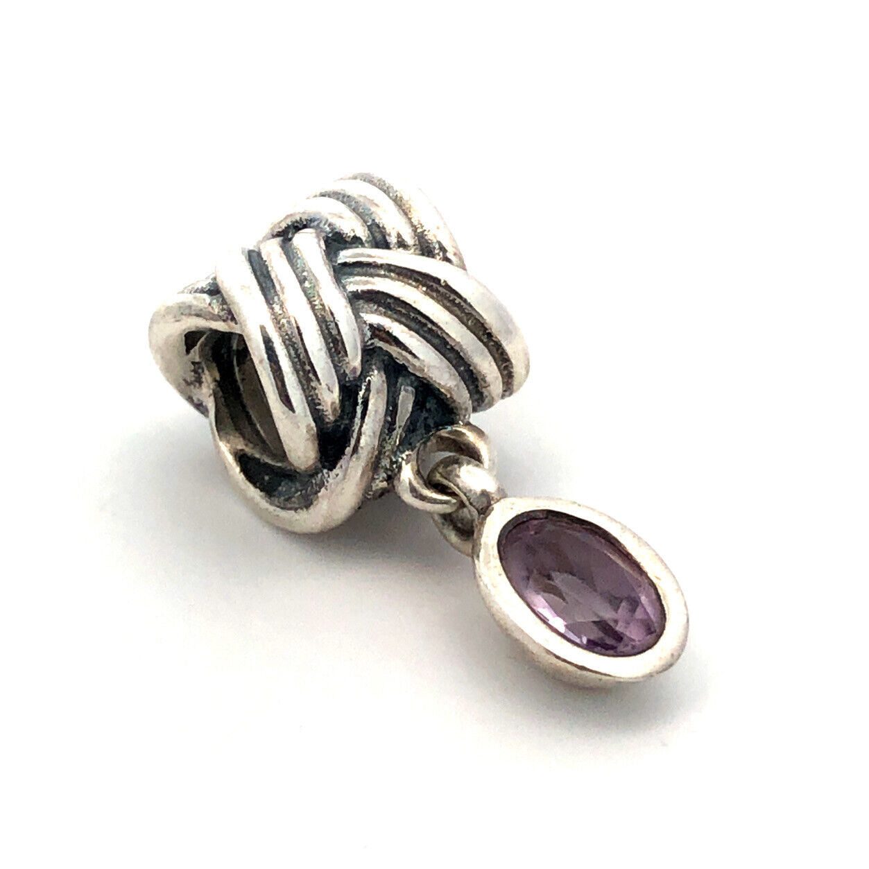 Authentic PANDORA 925 Sterling Silver Amethyst Tied Together 790476PAM Charm
