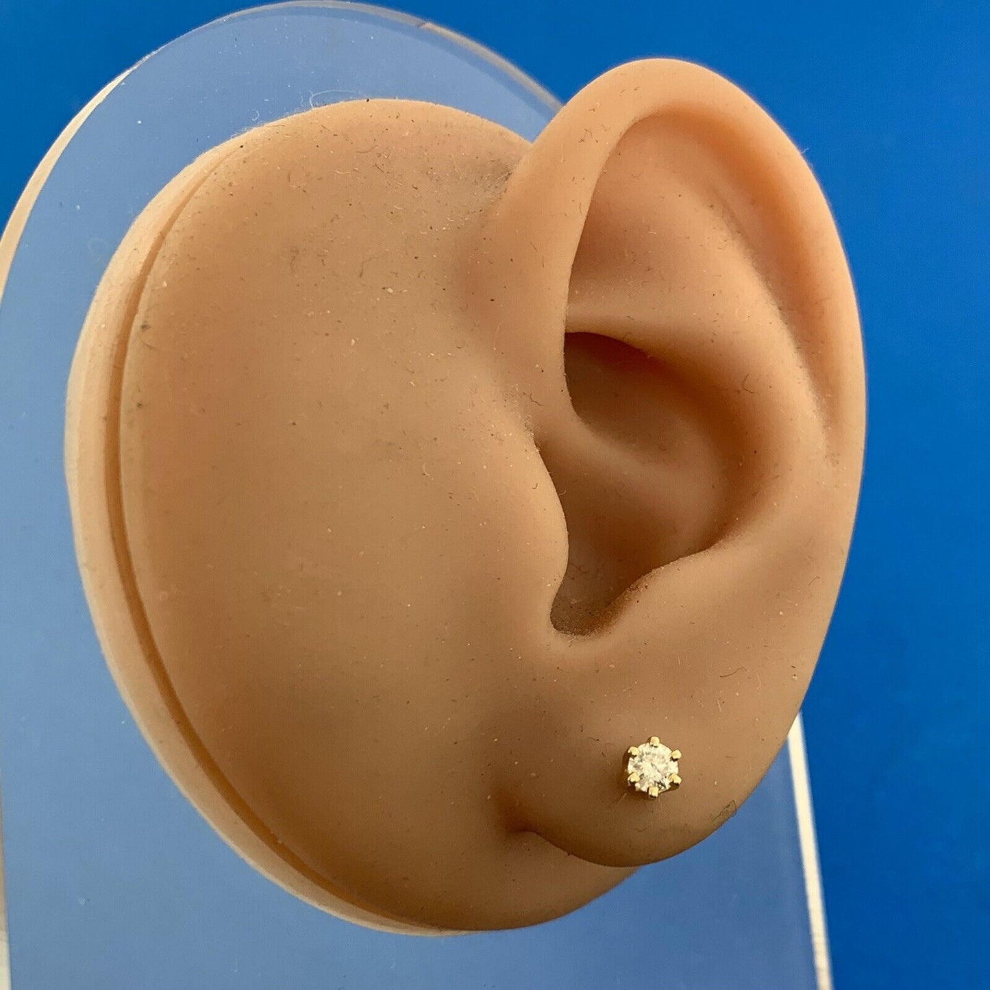 14K Yellow Gold Round Diamond Buttercup Stud Starter Earrings