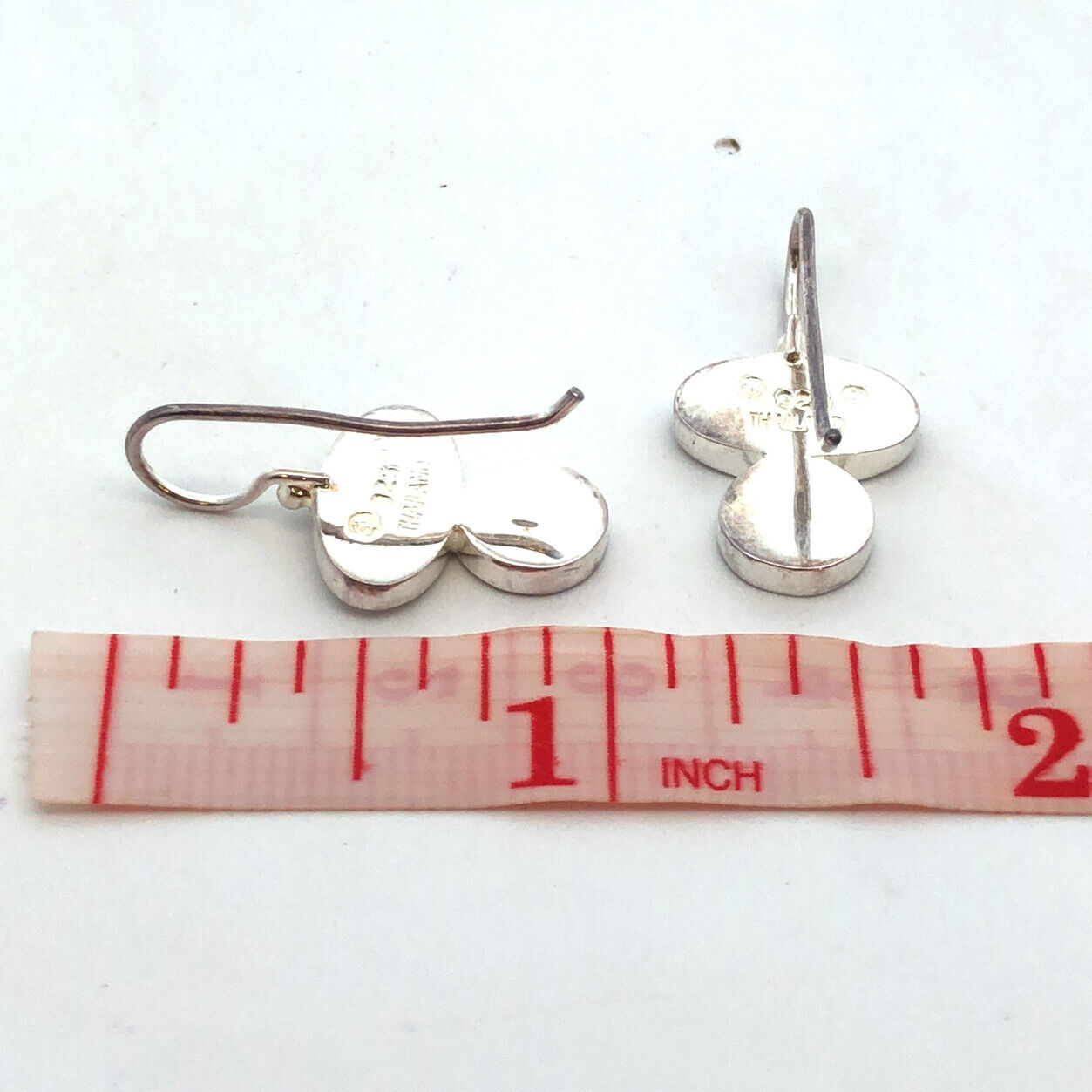 Designer SJ 925 Sterling Silver Oval Round Mother of Pearl Hook Earrings