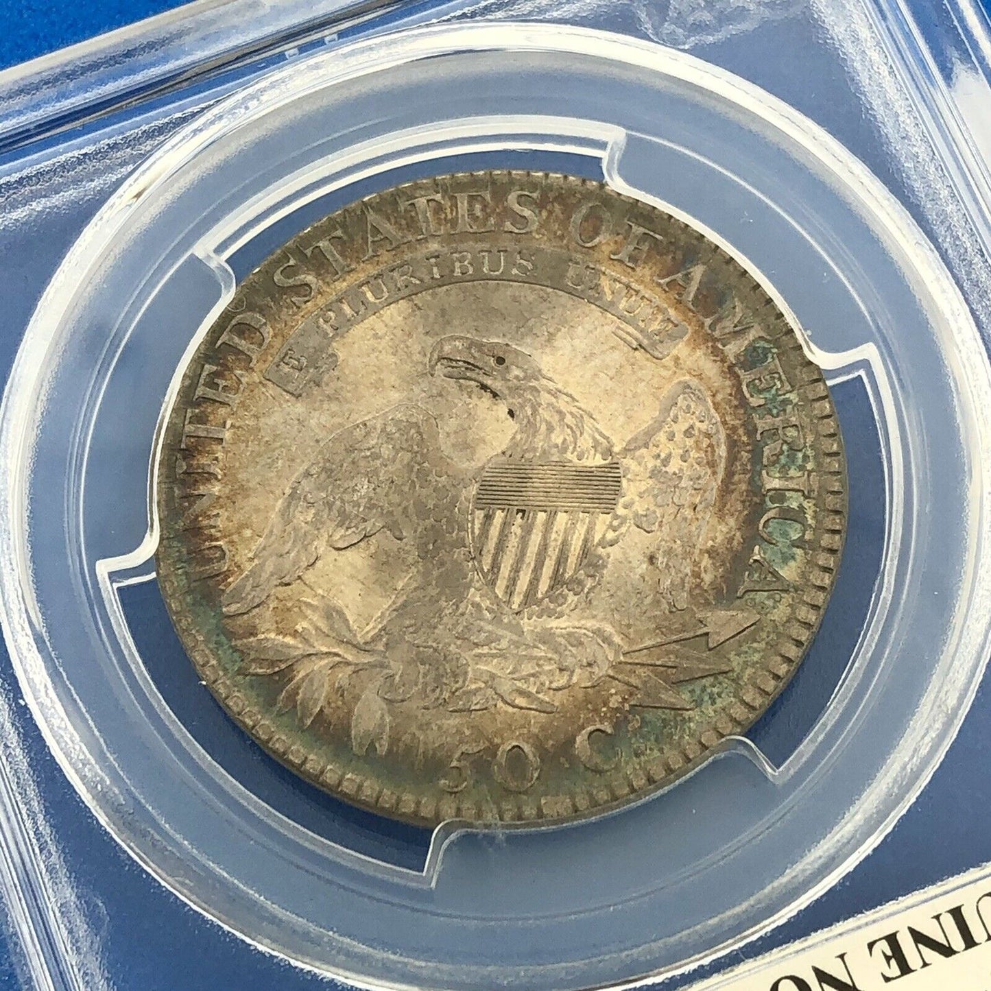 1818 Capped Bust Silver Half Dollar 50c Lettered Edge PCGS Genuine AU Details