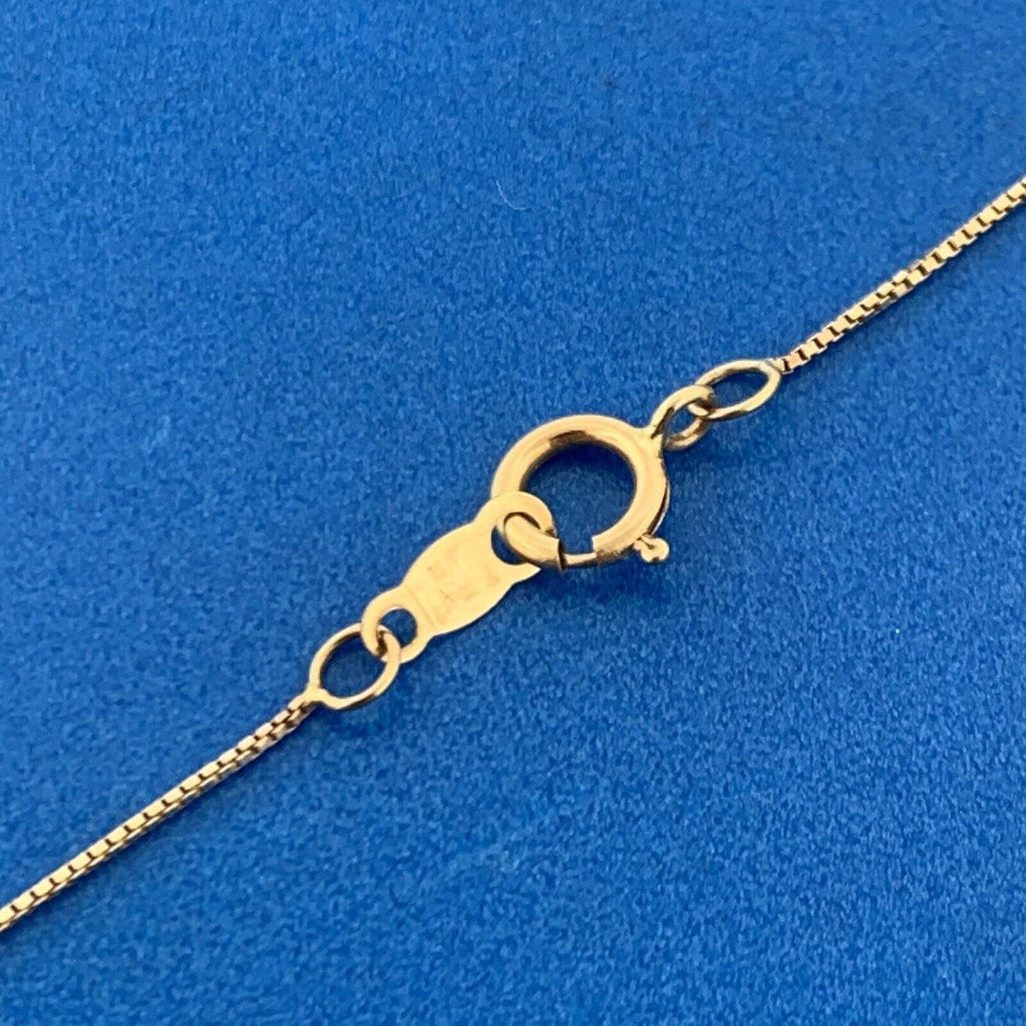 Gorgeous 14k Yellow Gold Round Cut Suspended Diamond 16" Box Chain Necklace