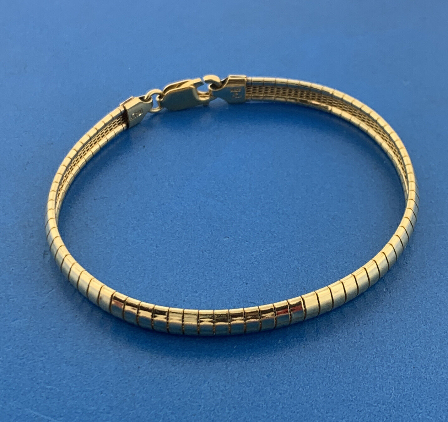 Designer Milor 925 Sterling Silver Vermeil Gold Tone Snake Chain Link Bracelet