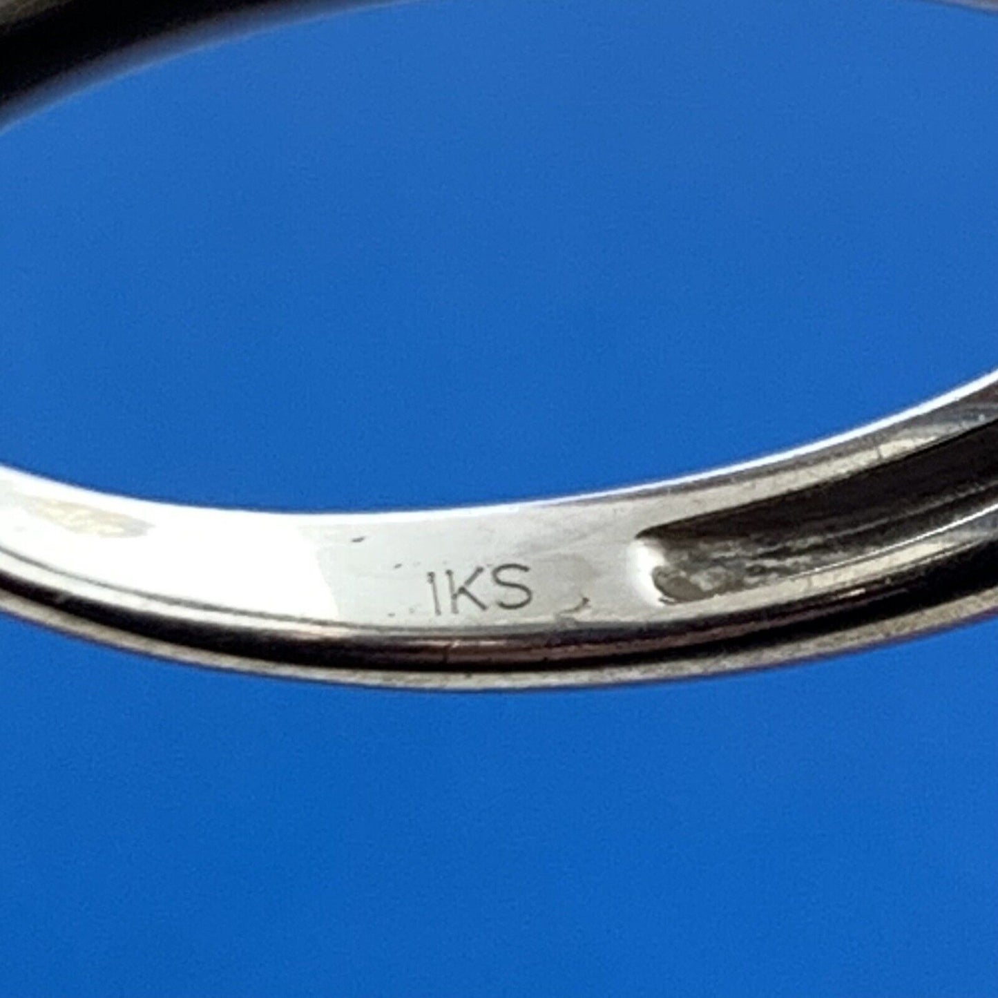 Designer Zales 10k White Gold 1KS Baguette Diamond Wedding Band Set Ring Size 7