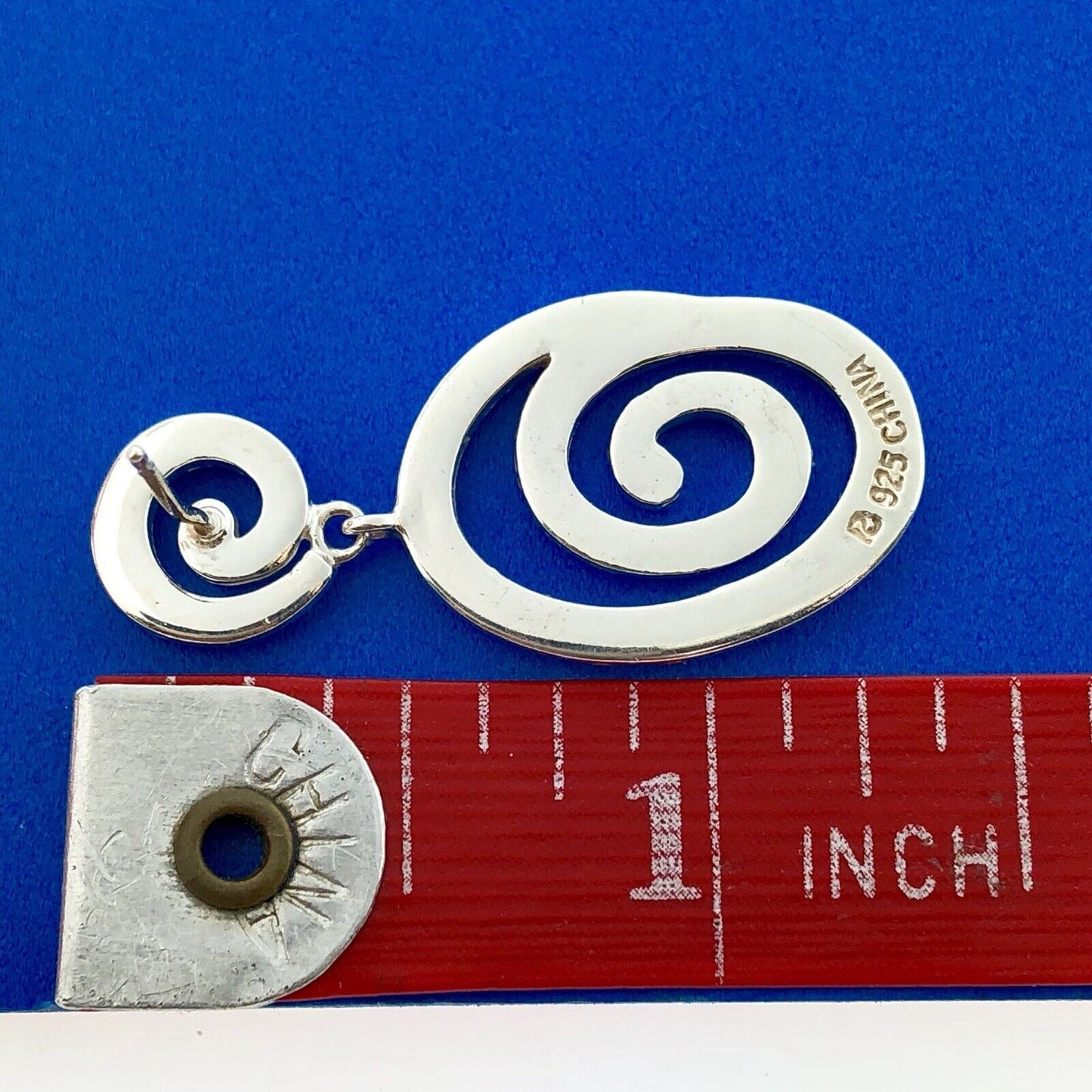 Designer 925 Sterling Silver Modernist Swirl Dangle Statement Earrings