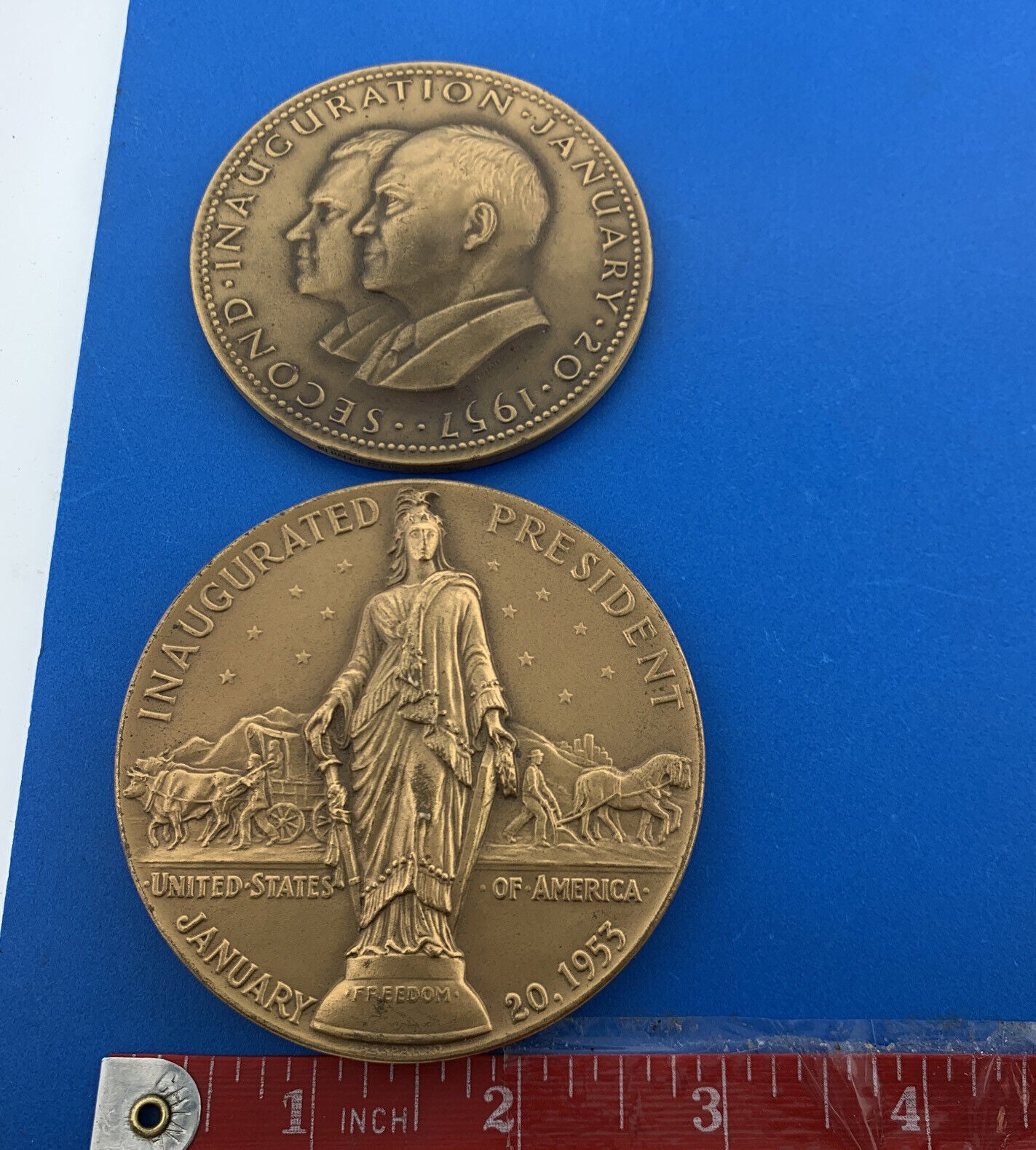 Lot of Two 2 Dwight D. Eisenhower Inauguration Commemorative Bronze Medals