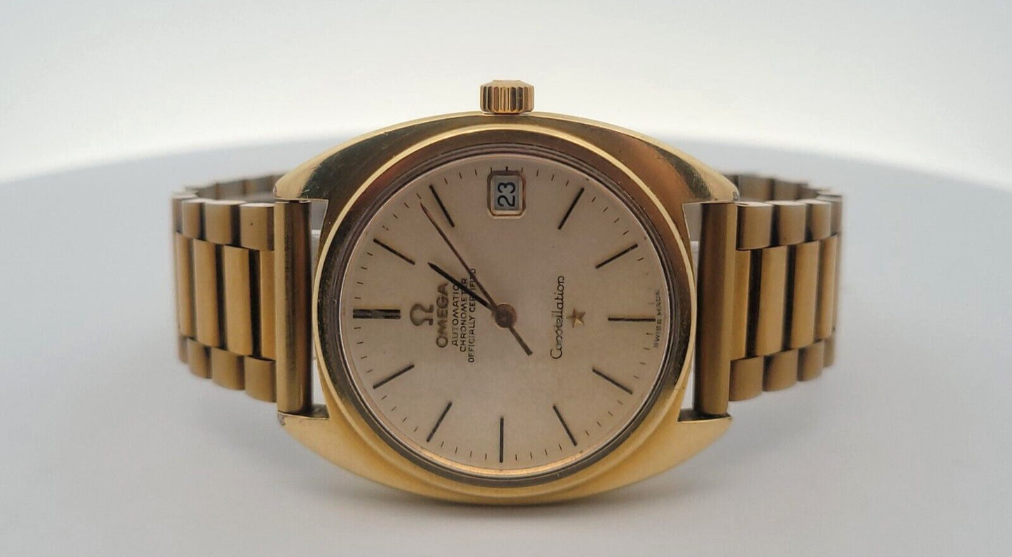 Omega Constellation Automatic Gold-Toned Stainless Men's Watch Ref# 168.017