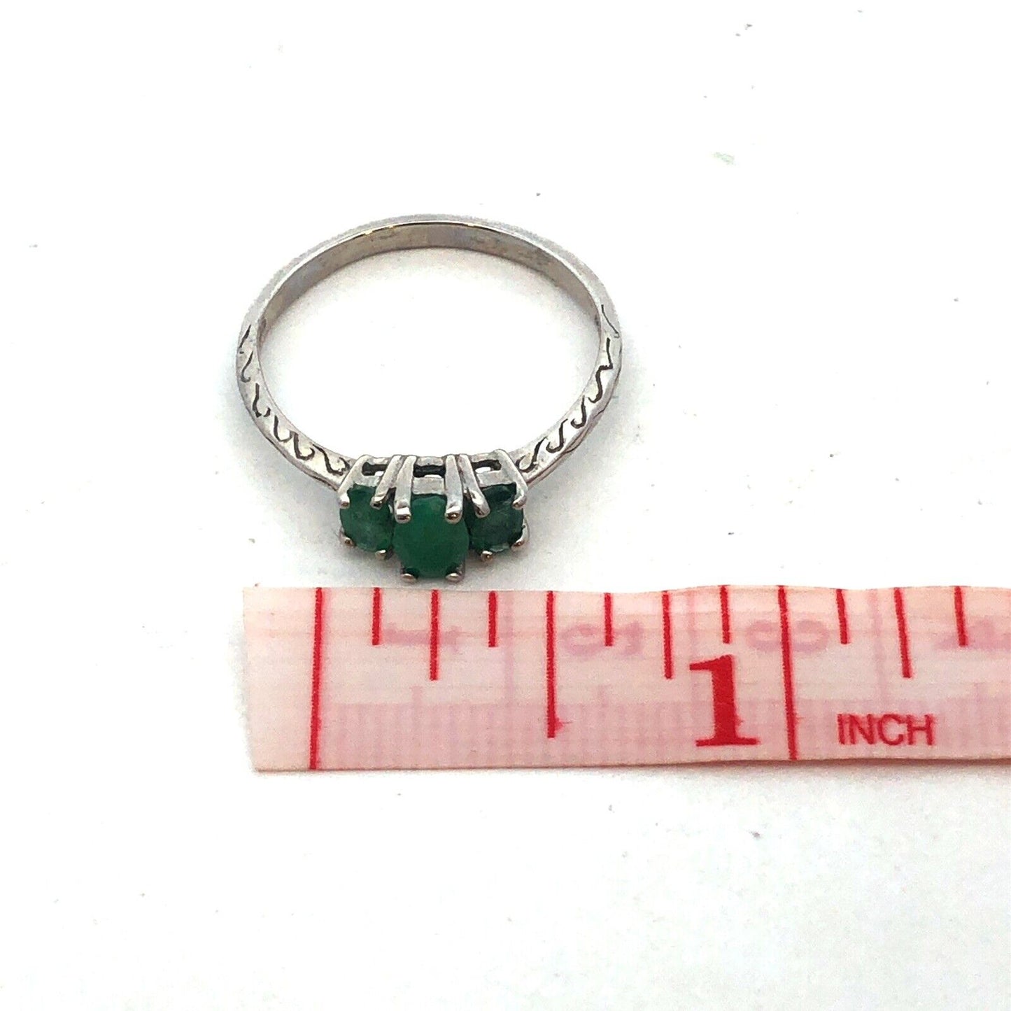 Designer 925 Sterling Silver Kagem Zambian Emerald Oval Trio Engagement Ring