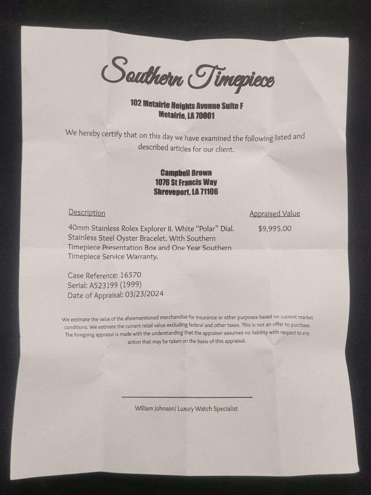 Rolex Oyster Perpetual Date Explorer II White Dial 42mm Steel Men's Watch 16570