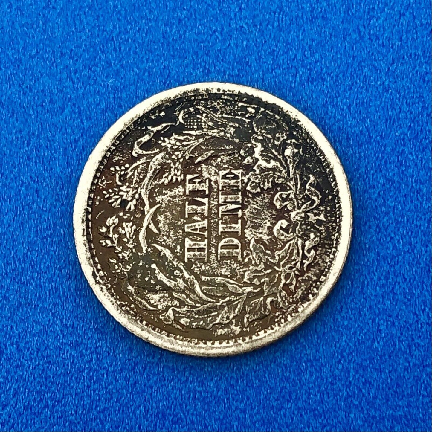 1872 P Silver Seated Half Dime 5c Better Key Nice Rainbow Toning Type Coin